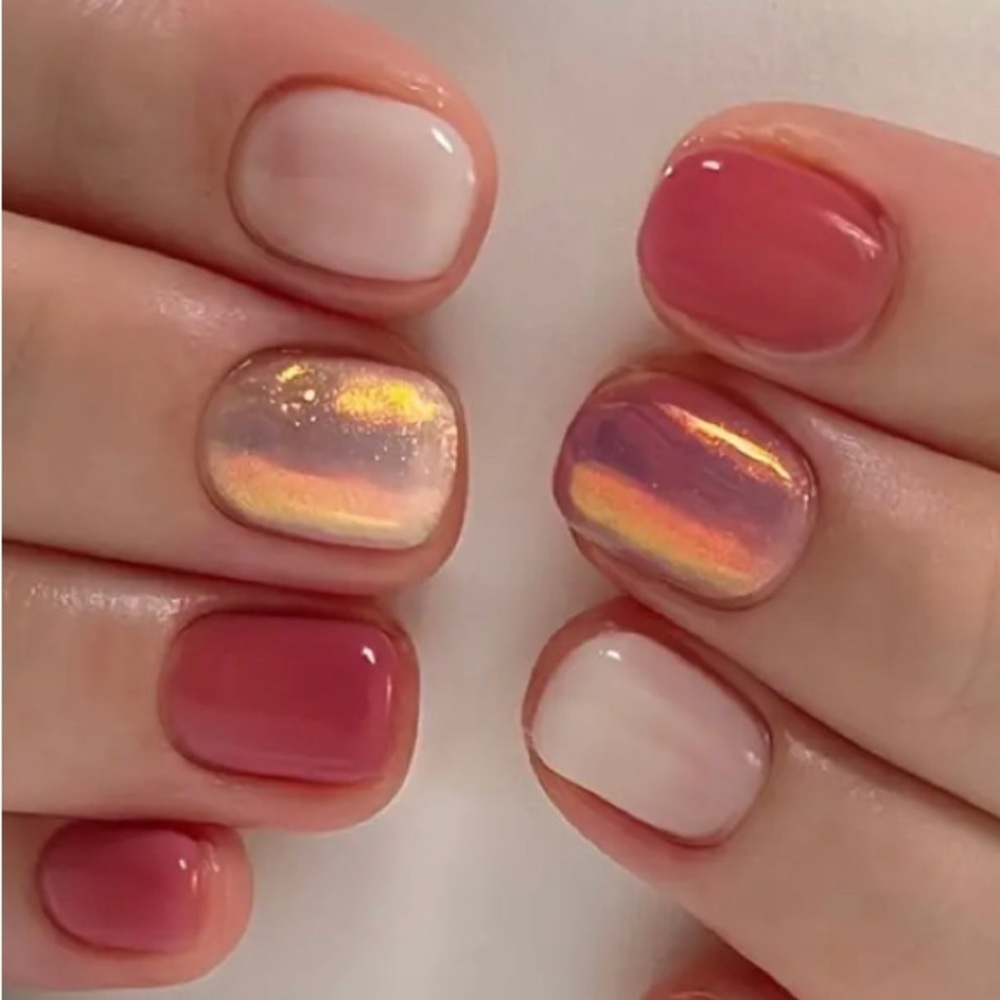New Press on Nails Fake Fun & Fabulous Glue Pads & File Included